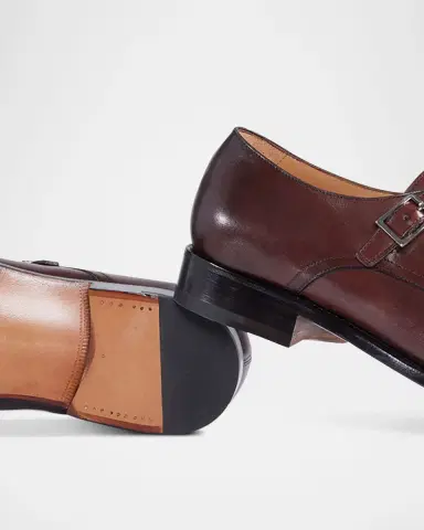 Paul Stuart Men's Samson Leather Monk Strap Loafers | Thumbnail 4 Paul Stuart Men's Samson Leather Monk Strap Loafers | Thumbnail 4