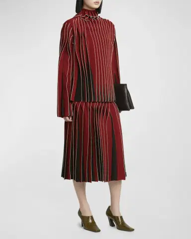Bottega Veneta Dimensional Mock-Neck Blouse | Thumbnail 2 Bottega Veneta Dimensional Mock-Neck Blouse | Thumbnail 2