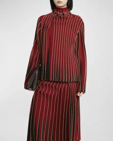 Bottega Veneta Dimensional Mock-Neck Blouse | Thumbnail 4 Bottega Veneta Dimensional Mock-Neck Blouse | Thumbnail 4