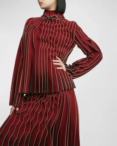 Bottega Veneta Dimensional Mock-Neck Blouse | Thumbnail 7 Bottega Veneta Dimensional Mock-Neck Blouse | Thumbnail 7