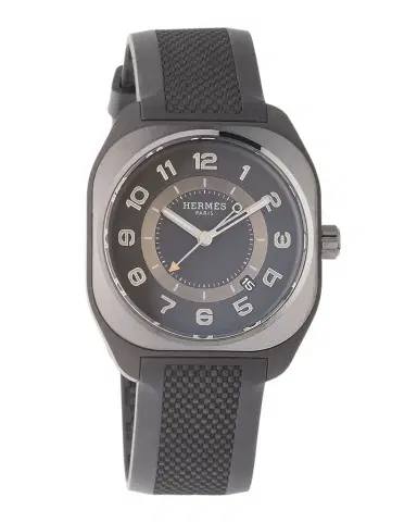 Hermes Hermès H08 Black Rubber Watch, 42 mm | Thumbnail 1 Hermes Hermès H08 Black Rubber Watch, 42 mm | Thumbnail 1