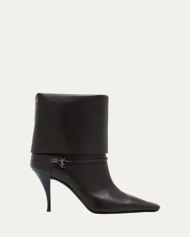 Saint Laurent Niki Leather YSL Buckle Ankle Booties | Thumbnail 6 Saint Laurent Niki Leather YSL Buckle Ankle Booties | Thumbnail 6