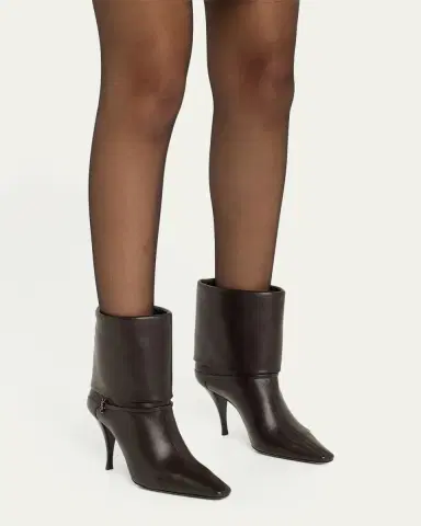 Saint Laurent Niki Leather YSL Buckle Ankle Booties | Thumbnail 7 Saint Laurent Niki Leather YSL Buckle Ankle Booties | Thumbnail 7