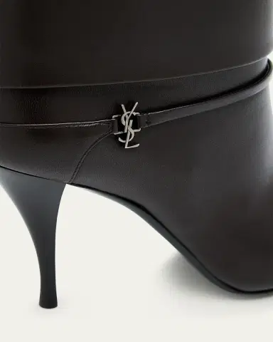 Saint Laurent Niki Leather YSL Buckle Ankle Booties | Thumbnail 10 Saint Laurent Niki Leather YSL Buckle Ankle Booties | Thumbnail 10