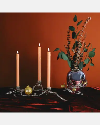 Michael Aram Pomegranate Silver & Gold Low Candleholders | Thumbnail 4 Michael Aram Pomegranate Silver & Gold Low Candleholders | Thumbnail 4