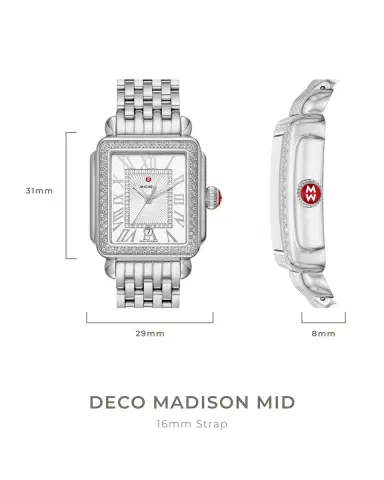 Michele Special Edition Deco Madison Mid Diamond Ultimate Pave Watch | Thumbnail 6 Michele Special Edition Deco Madison Mid Diamond Ultimate Pave Watch | Thumbnail 6