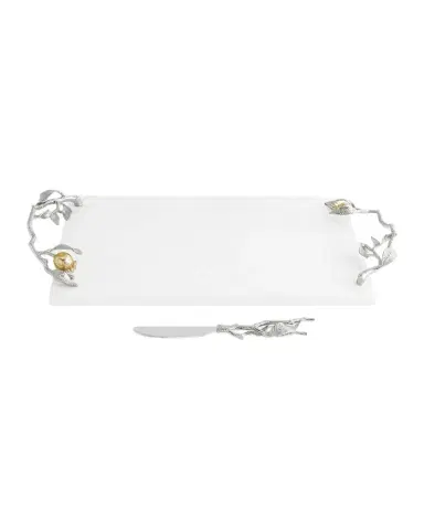 Michael Aram Pomegranate Silver & Gold Cheeseboard with Spreader | Thumbnail 1 Michael Aram Pomegranate Silver & Gold Cheeseboard with Spreader | Thumbnail 1