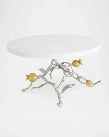 Michael Aram Pomegranate Silver & Gold Cake Stand with 24K Goldplate | Thumbnail 2 Michael Aram Pomegranate Silver & Gold Cake Stand with 24K Goldplate | Thumbnail 2