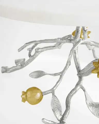 Michael Aram Pomegranate Silver & Gold Cake Stand with 24K Goldplate | Thumbnail 3 Michael Aram Pomegranate Silver & Gold Cake Stand with 24K Goldplate | Thumbnail 3
