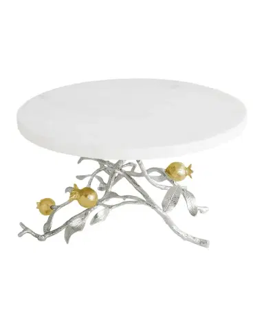 Michael Aram Pomegranate Silver & Gold Cake Stand with 24K Goldplate | Thumbnail 1 Michael Aram Pomegranate Silver & Gold Cake Stand with 24K Goldplate | Thumbnail 1