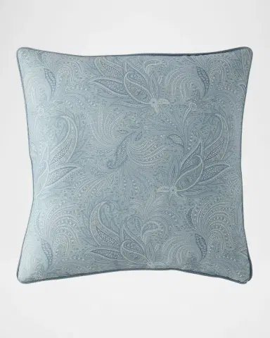 Etro Calathea Embroidered Pillow with Cord, 24" Square | Thumbnail 3 Etro Calathea Embroidered Pillow with Cord, 24" Square | Thumbnail 3