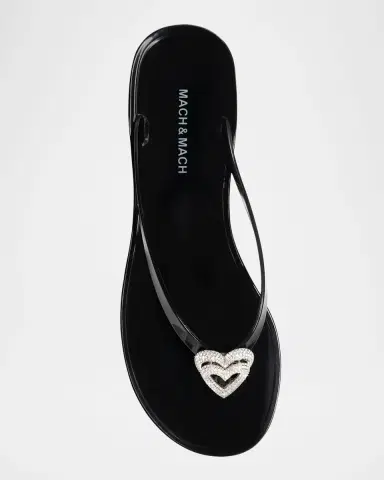 MACH & MACH Double Heart Rubber Thong Sandals | Thumbnail 4 MACH & MACH Double Heart Rubber Thong Sandals | Thumbnail 4