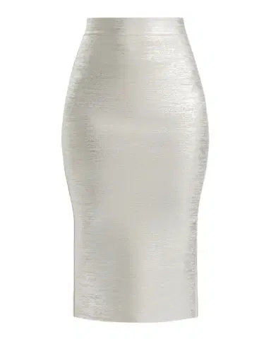 Herve Leger Elena Metallic Midi Pencil Skirt | Thumbnail 1 Herve Leger Elena Metallic Midi Pencil Skirt | Thumbnail 1