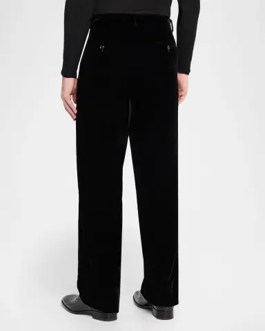 Giorgio Armani Men 's Tapered Velvet Trousers | Thumbnail 2 Giorgio Armani Men 's Tapered Velvet Trousers | Thumbnail 2