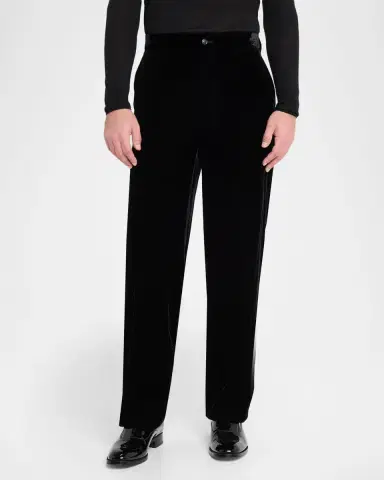 Giorgio Armani Men 's Tapered Velvet Trousers | Thumbnail 3 Giorgio Armani Men 's Tapered Velvet Trousers | Thumbnail 3