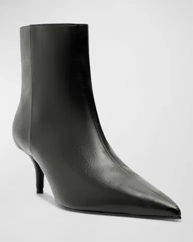 Schutz Mikki Leather Kitten Zip Booties | Thumbnail 2 Schutz Mikki Leather Kitten Zip Booties | Thumbnail 2