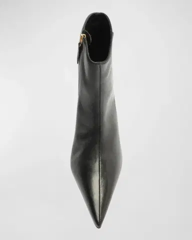 Schutz Mikki Leather Kitten Zip Booties | Thumbnail 4 Schutz Mikki Leather Kitten Zip Booties | Thumbnail 4