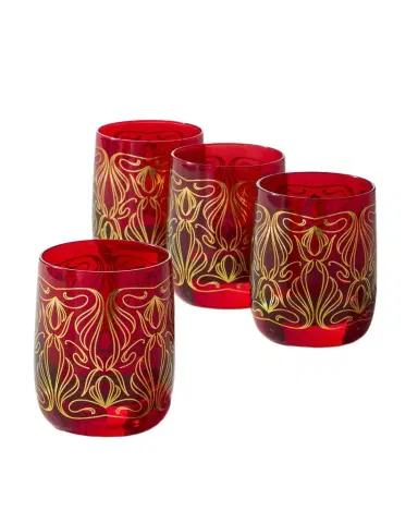 Neiman Marcus Holiday Red Double Old Fashioned Glasses, Set of 4 | Thumbnail 1 Neiman Marcus Holiday Red Double Old Fashioned Glasses, Set of 4 | Thumbnail 1