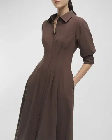 Simkhai Jazz Pintuck 3/4-Sleeve Midi Shirtdress | Thumbnail 4 Simkhai Jazz Pintuck 3/4-Sleeve Midi Shirtdress | Thumbnail 4