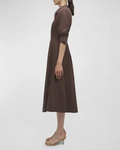 Simkhai Jazz Pintuck 3/4-Sleeve Midi Shirtdress | Thumbnail 5 Simkhai Jazz Pintuck 3/4-Sleeve Midi Shirtdress | Thumbnail 5