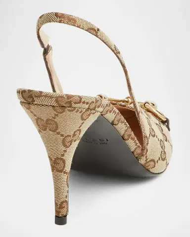 Gucci Erin GG Canvas Bit Slingback Pumps | Thumbnail 2 Gucci Erin GG Canvas Bit Slingback Pumps | Thumbnail 2