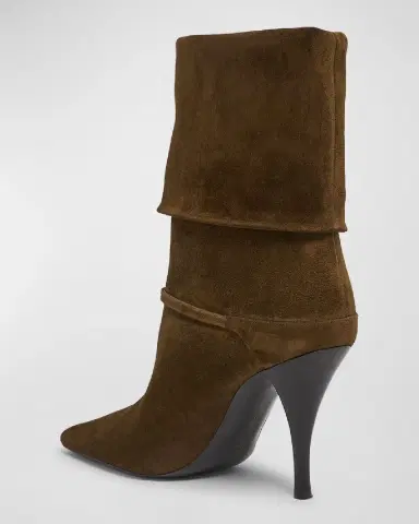 Saint Laurent Niki Suede YSL Stiletto Ankle Booties | Thumbnail 2 Saint Laurent Niki Suede YSL Stiletto Ankle Booties | Thumbnail 2