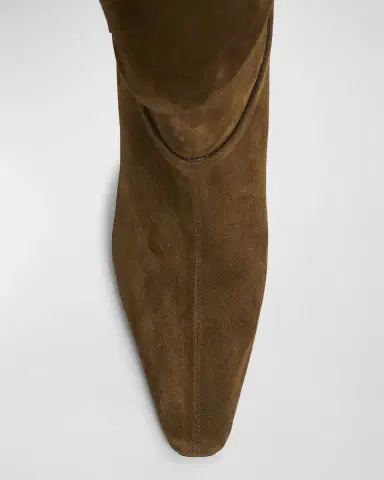Saint Laurent Niki Suede YSL Stiletto Ankle Booties | Thumbnail 4 Saint Laurent Niki Suede YSL Stiletto Ankle Booties | Thumbnail 4