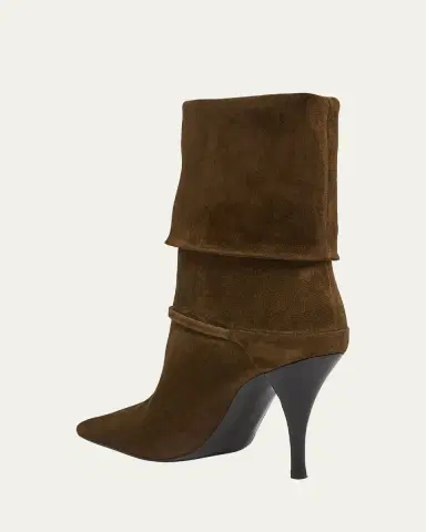 Saint Laurent Niki Suede YSL Stiletto Ankle Booties | Thumbnail 7 Saint Laurent Niki Suede YSL Stiletto Ankle Booties | Thumbnail 7