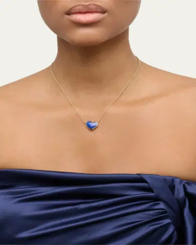 Jan Leslie Single Heart Gemstone Pendant Necklace, 18"L | Thumbnail 2 Jan Leslie Single Heart Gemstone Pendant Necklace, 18"L | Thumbnail 2