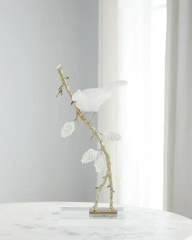 John-Richard Collection Porcelain Bird Sculpture on Pine Branch II | Thumbnail 1 John-Richard Collection Porcelain Bird Sculpture on Pine Branch II | Thumbnail 1