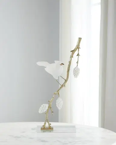 John-Richard Collection Porcelain Bird on Pine Branch Sculpture | Thumbnail 1 John-Richard Collection Porcelain Bird on Pine Branch Sculpture | Thumbnail 1