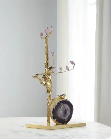 John-Richard Collection Amethyst Grove Sculpture on Brass Base | Thumbnail 1 John-Richard Collection Amethyst Grove Sculpture on Brass Base | Thumbnail 1