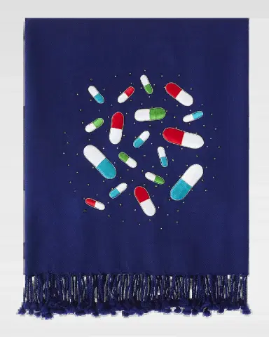 Jonathan Adler Pills Embellished Merino Wool Throw, 50" x 70" | Thumbnail 2 Jonathan Adler Pills Embellished Merino Wool Throw, 50" x 70" | Thumbnail 2
