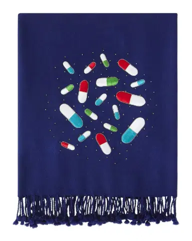 Jonathan Adler Pills Embellished Merino Wool Throw, 50" x 70" | Thumbnail 1 Jonathan Adler Pills Embellished Merino Wool Throw, 50" x 70" | Thumbnail 1
