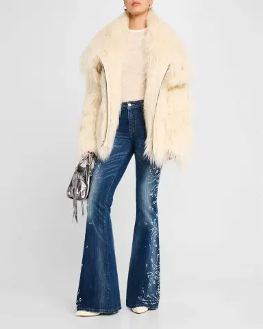 Coût De La Liberté Cory Embellished Faux Fur Coat | Thumbnail 2 Coût De La Liberté Cory Embellished Faux Fur Coat | Thumbnail 2