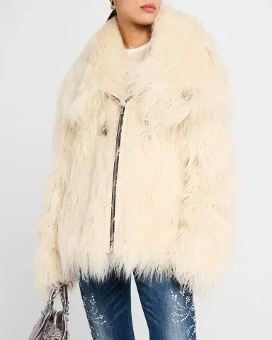 Coût De La Liberté Cory Embellished Faux Fur Coat | Thumbnail 4 Coût De La Liberté Cory Embellished Faux Fur Coat | Thumbnail 4