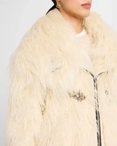 Coût De La Liberté Cory Embellished Faux Fur Coat | Thumbnail 5 Coût De La Liberté Cory Embellished Faux Fur Coat | Thumbnail 5