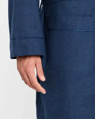 Neiman Marcus Men's Brushed Flannel Robe | Thumbnail 4 Neiman Marcus Men's Brushed Flannel Robe | Thumbnail 4