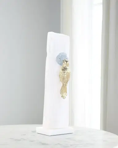 John-Richard Collection Brass Bird Sculpture on Selenite Roost I | Thumbnail 1 John-Richard Collection Brass Bird Sculpture on Selenite Roost I | Thumbnail 1