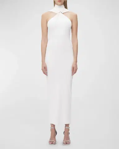 Hervé Léger Angelica Gathered Turtleneck Sleeveless Rib Gown | Thumbnail 2 Hervé Léger Angelica Gathered Turtleneck Sleeveless Rib Gown | Thumbnail 2