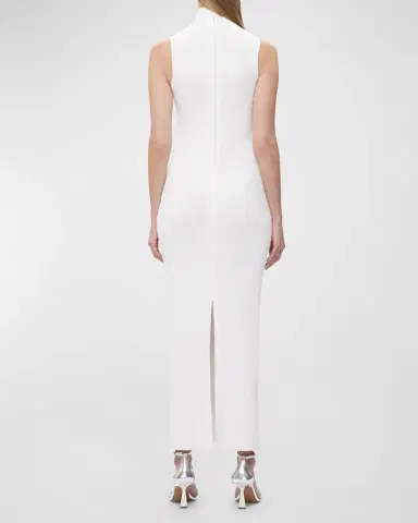 Hervé Léger Angelica Gathered Turtleneck Sleeveless Rib Gown | Thumbnail 3 Hervé Léger Angelica Gathered Turtleneck Sleeveless Rib Gown | Thumbnail 3