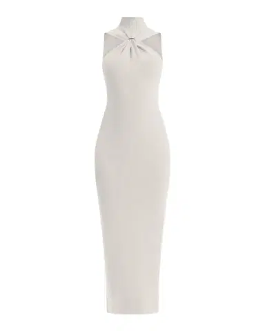 Hervé Léger Angelica Gathered Turtleneck Sleeveless Rib Gown | Thumbnail 1 Hervé Léger Angelica Gathered Turtleneck Sleeveless Rib Gown | Thumbnail 1