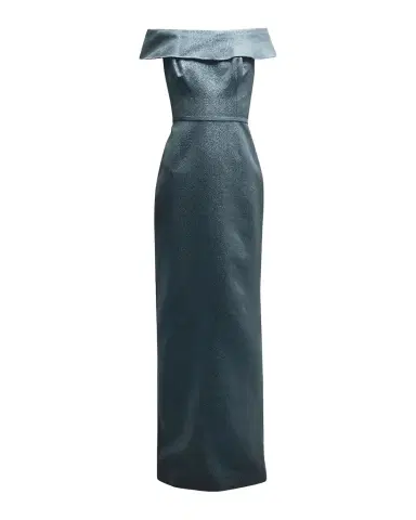 Rickie Freeman for Teri Jon Off-Shoulder Metallic Column Gown | Thumbnail 1 Rickie Freeman for Teri Jon Off-Shoulder Metallic Column Gown | Thumbnail 1
