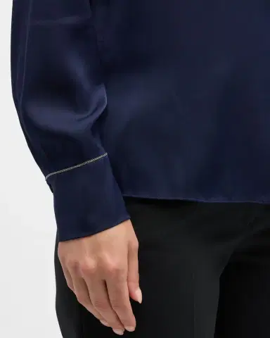 Kobi Halperin Ceanna Chain-Trim Stretch Georgette Blouse | Thumbnail 5 Kobi Halperin Ceanna Chain-Trim Stretch Georgette Blouse | Thumbnail 5