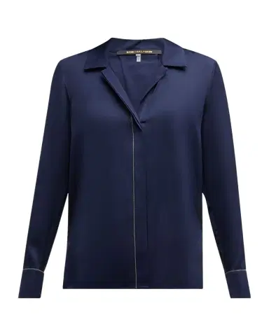 Kobi Halperin Ceanna Chain-Trim Stretch Georgette Blouse | Thumbnail 1 Kobi Halperin Ceanna Chain-Trim Stretch Georgette Blouse | Thumbnail 1