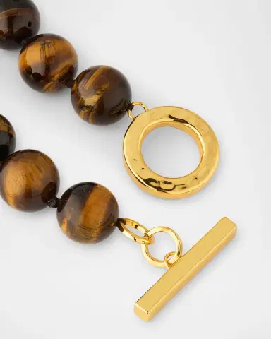 NEST Jewelry Tiger 's Eye Statement Necklace with Toggle | Thumbnail 3 NEST Jewelry Tiger 's Eye Statement Necklace with Toggle | Thumbnail 3