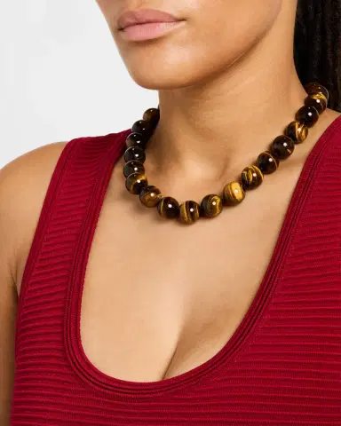 NEST Jewelry Tiger 's Eye Statement Necklace with Toggle | Thumbnail 1 NEST Jewelry Tiger 's Eye Statement Necklace with Toggle | Thumbnail 1