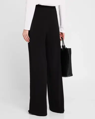 Eileen Fisher Wide-Leg Stretch Jersey Pants | Thumbnail 2 Eileen Fisher Wide-Leg Stretch Jersey Pants | Thumbnail 2