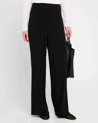 Eileen Fisher Wide-Leg Stretch Jersey Pants | Thumbnail 3 Eileen Fisher Wide-Leg Stretch Jersey Pants | Thumbnail 3