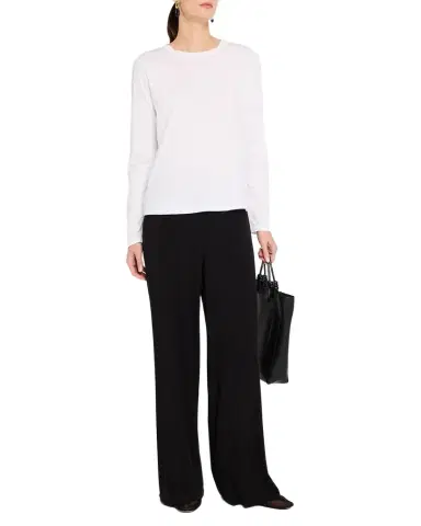 Eileen Fisher Wide-Leg Stretch Jersey Pants | Thumbnail 1 Eileen Fisher Wide-Leg Stretch Jersey Pants | Thumbnail 1